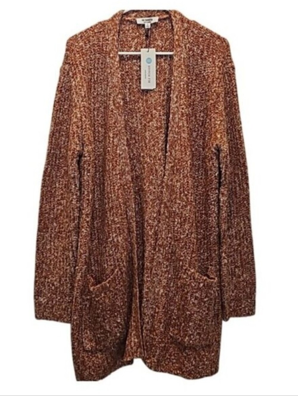 BB Dakota Steve Madden Open Front Longline Sweater Cardigan Large New